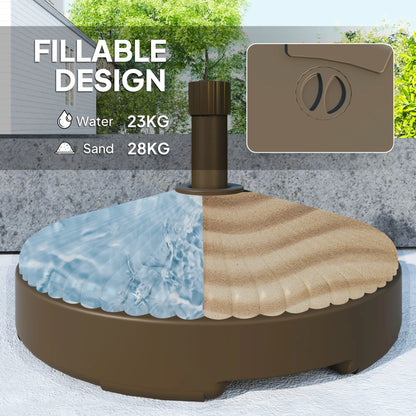 Round Patio Umbrella Base, Holds 62lbs, for Garden, Poolside, Brown Umbrella Bases at Gallery Canada