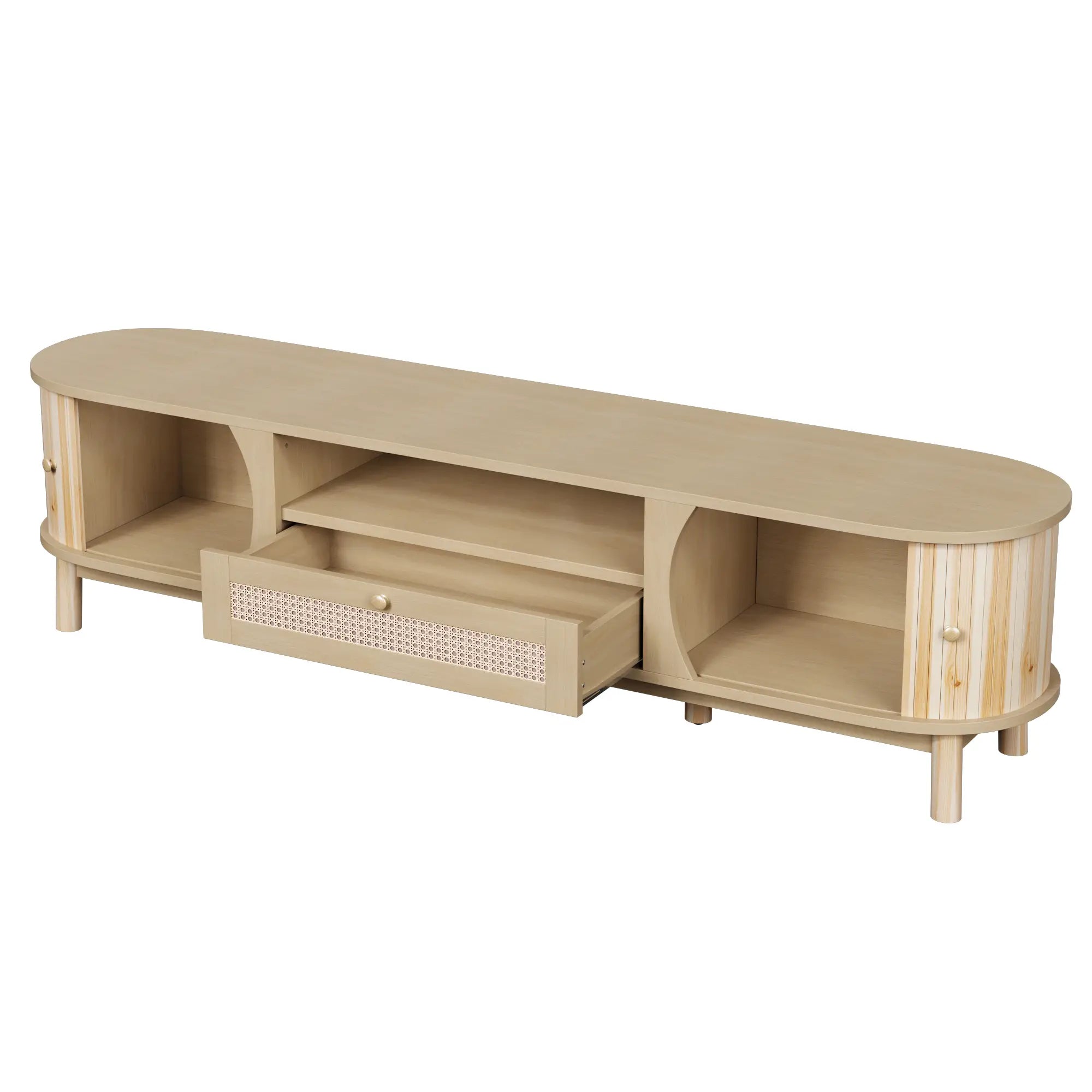 TV Stand, Solid Wood Doors, Drawers, 65