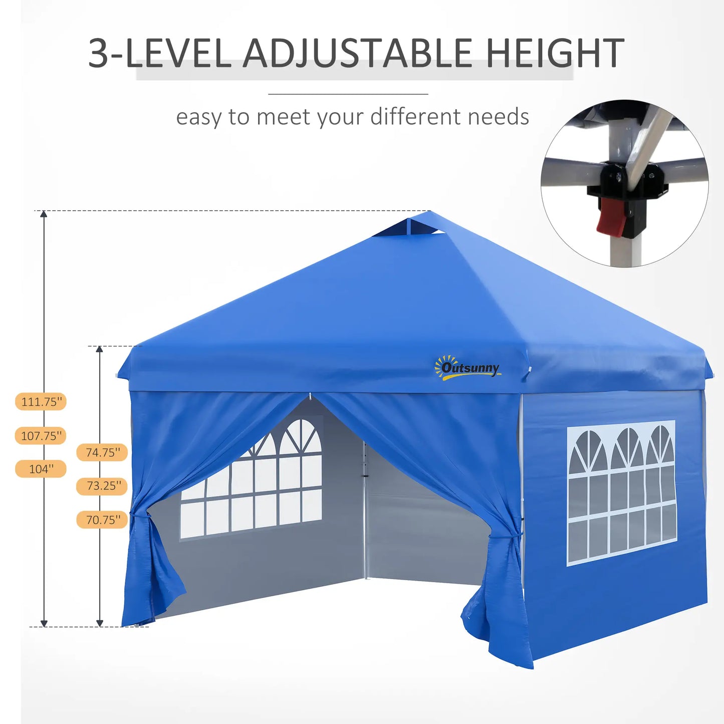 10' x 10' Pop Up Canopy Tent, Instant Sun Shelter, Blue Pop Up Canopies at Gallery Canada