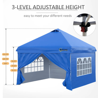 10' x 10' Pop Up Canopy Tent, Instant Sun Shelter, Blue Pop Up Canopies at Gallery Canada