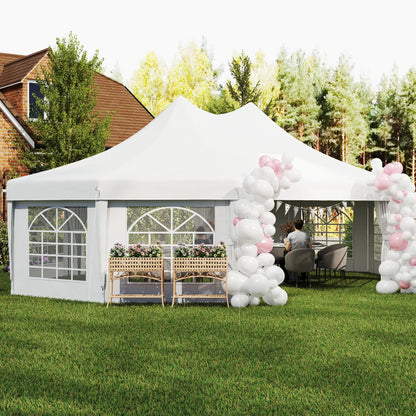 21' x 29' White Wedding Tent, High Peak Decagonal Gazebo With Removable Walls, White Canopy Tents at Gallery Canada