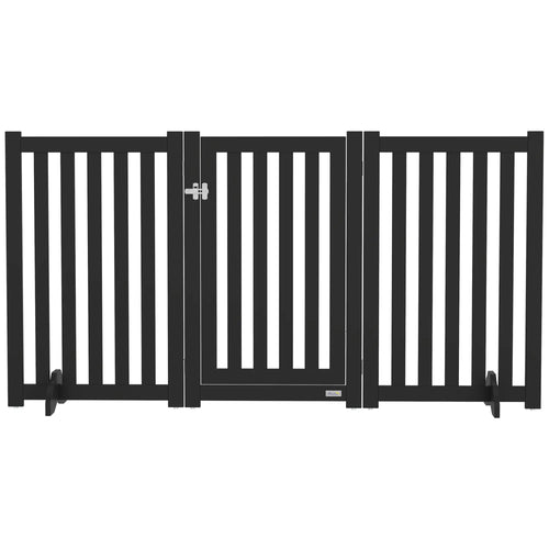 3-Panel Foldable Dog Gate, Medium Size, Black