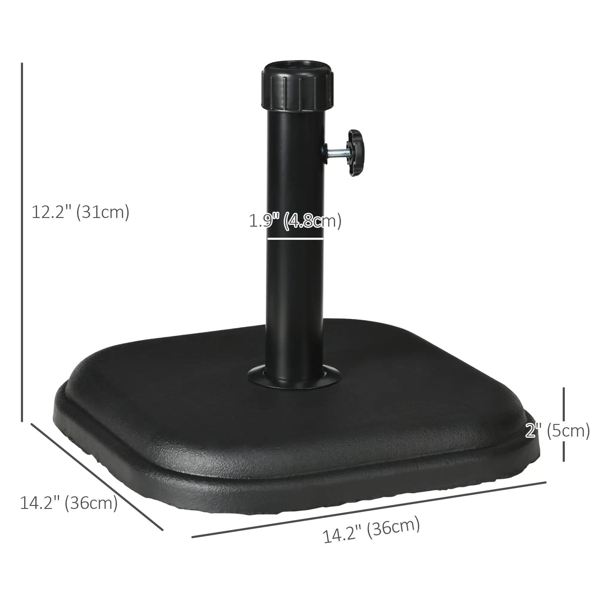 24 lb Concrete Patio Umbrella Base, Outdoor Market Table Stand, Black Umbrella Bases at Gallery Canada