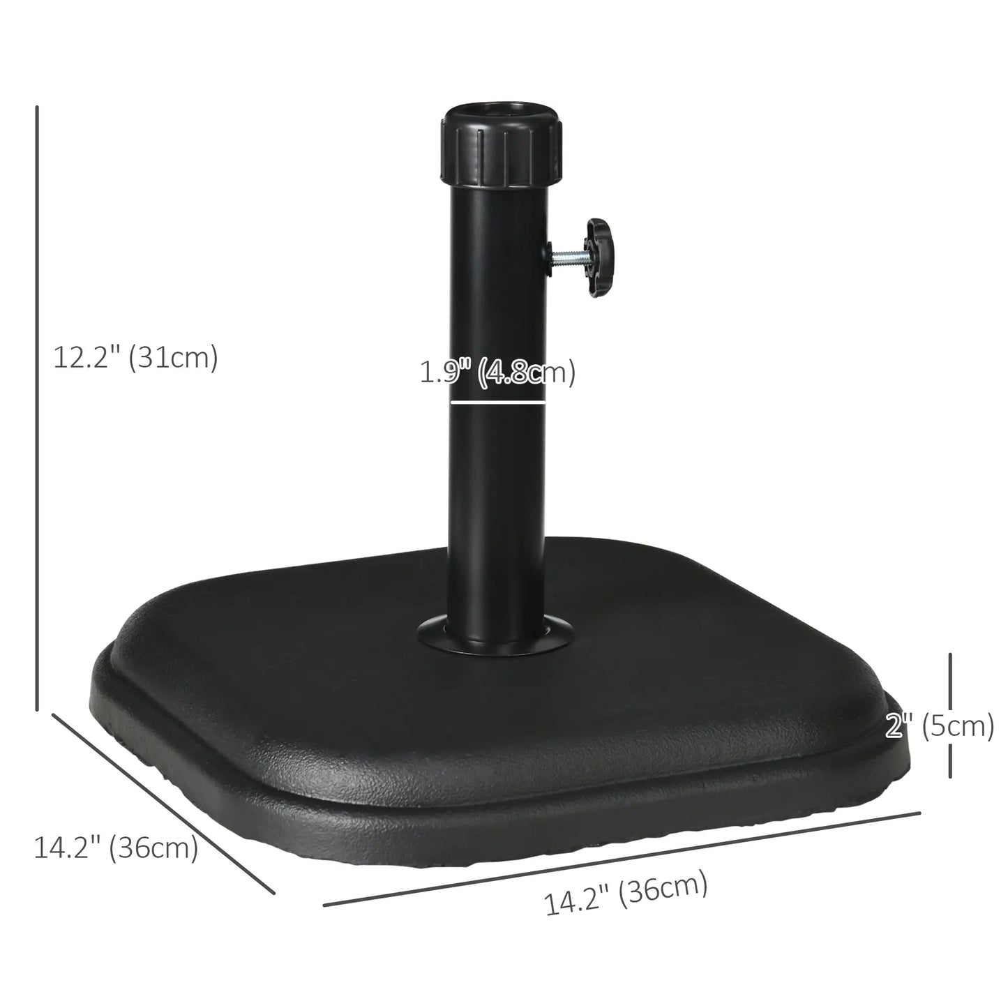 24 lb Concrete Patio Umbrella Base, Outdoor Market Table Stand, Black Umbrella Bases at Gallery Canada