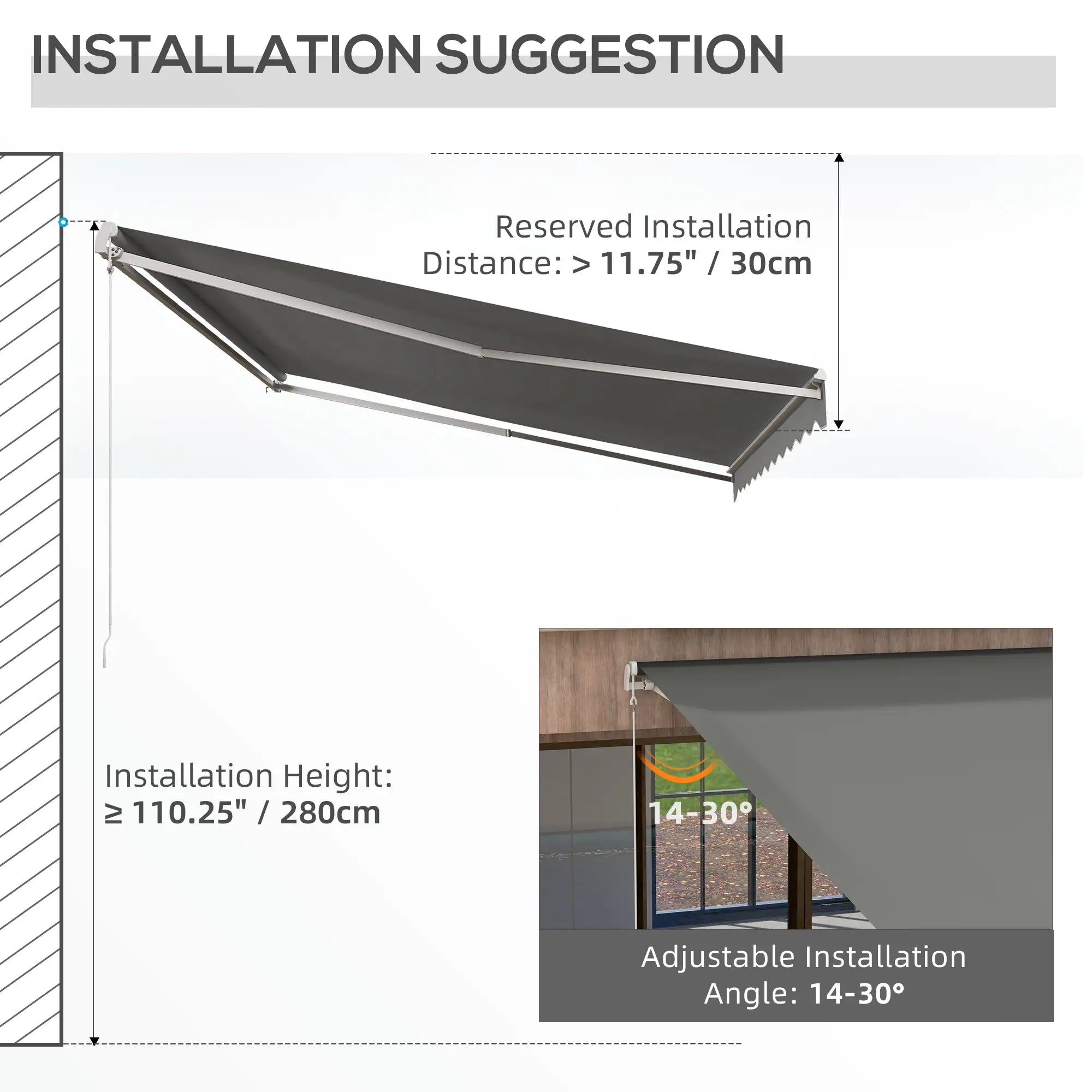 13' x 10' Electric Retractable Awning, Remote Controller, Light Grey Deck Awnings at Gallery Canada