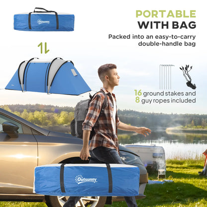Camping Tent, 2 Bedrooms, Living Area, 3000mm Waterproof, Blue Camping Tents at Gallery Canada