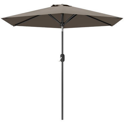 Patio Sun Umbrella, Outdoor Parasol, 6 Ribs, Dark Grey Sun Umbrellas Dark Grey at Gallery Canada