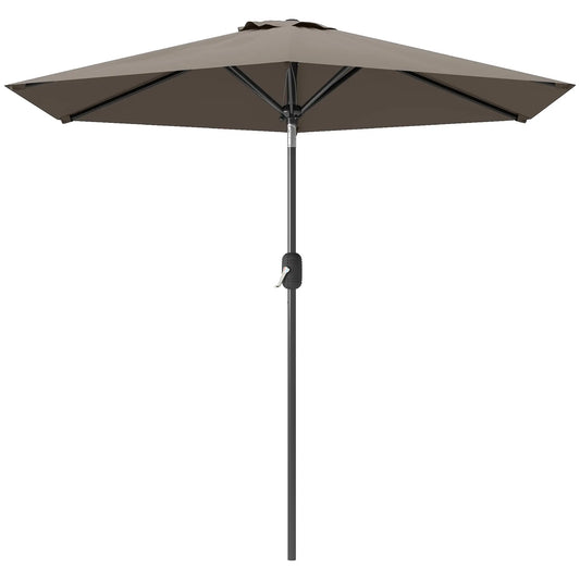 Patio Sun Umbrella, Outdoor Parasol, 6 Ribs, Dark Grey Sun Umbrellas Dark Grey at Gallery Canada