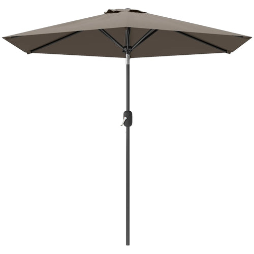 Patio Sun Umbrella, Outdoor Parasol, 6 Ribs, Dark Grey