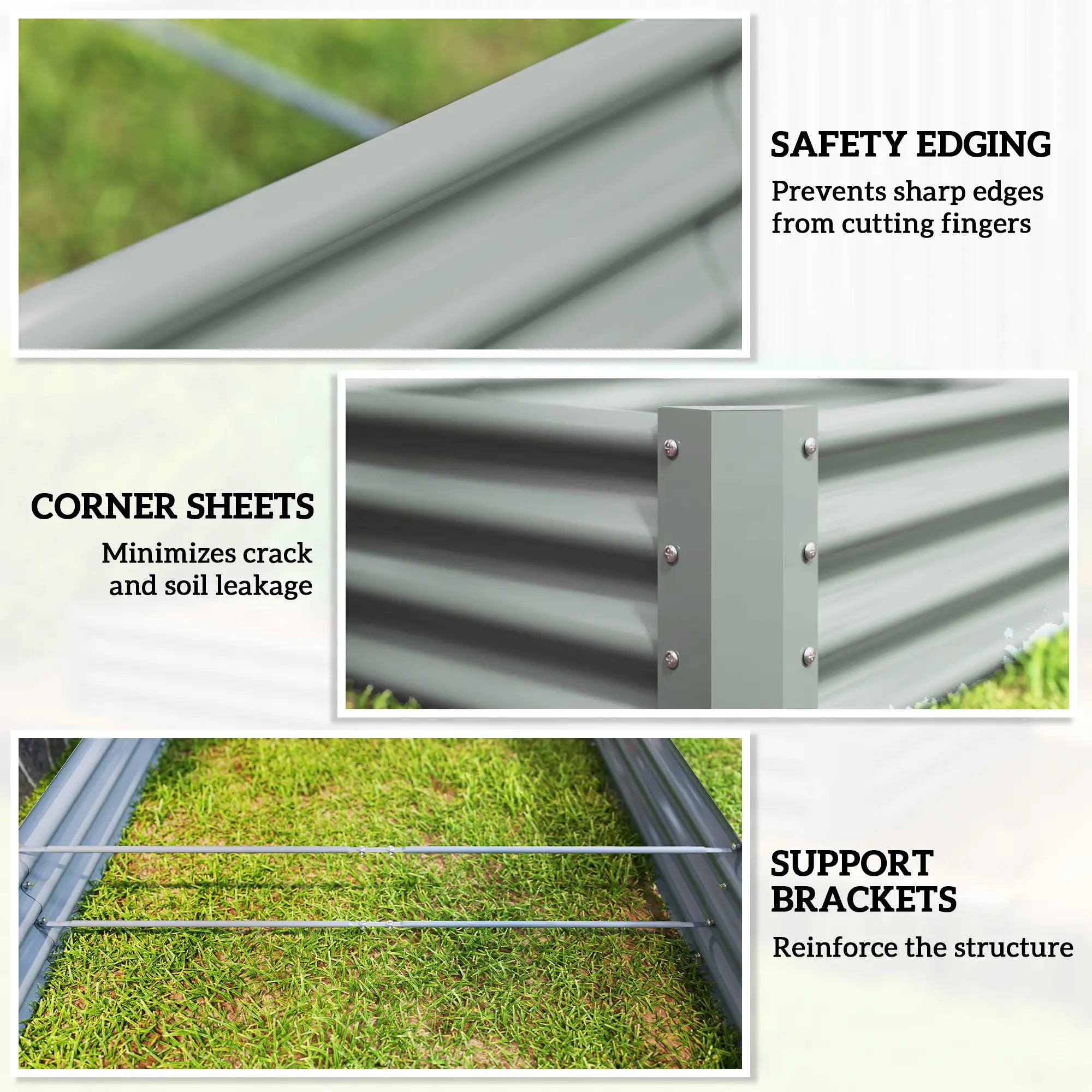 8 x 4 x 1ft Galvanized Raised Garden Bed, Reinforced Outdoor Planter Box, Silver Raised Garden Beds at Gallery Canada