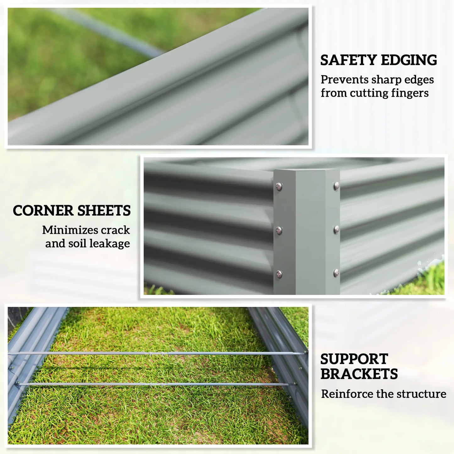 8 x 4 x 1ft Galvanized Raised Garden Bed, Reinforced Outdoor Planter Box, Silver Raised Garden Beds at Gallery Canada