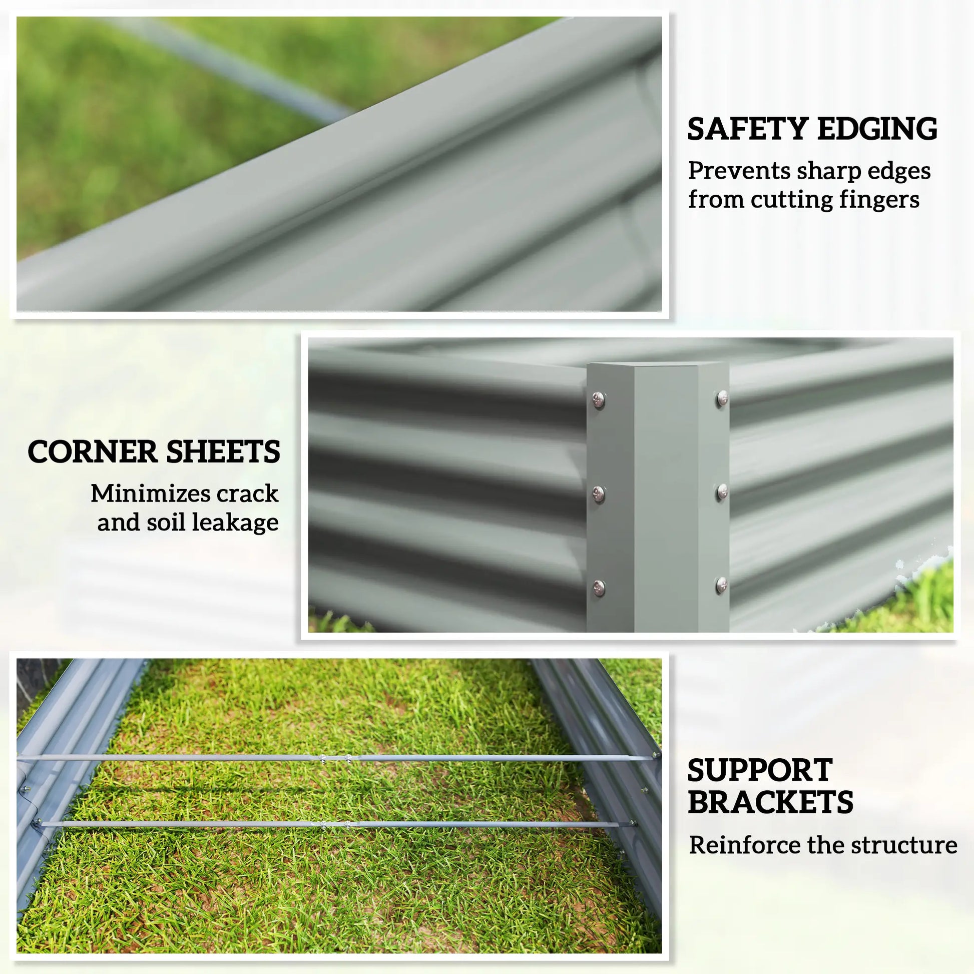 8 x 4 x 1ft Galvanized Raised Garden Bed, Reinforced Outdoor Planter Box, Silver Raised Garden Beds at Gallery Canada