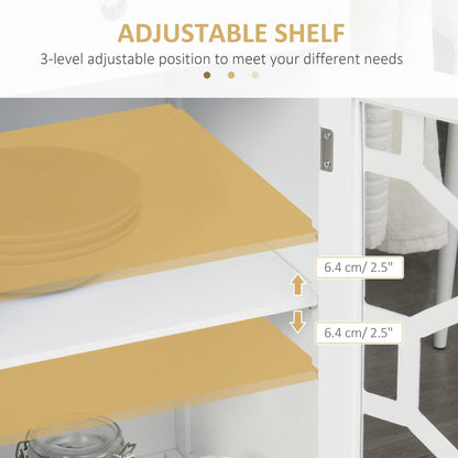 Kitchen Cart on Wheels, Adjustable Shelf, Towel Rack, White Kitchen Islands & Kitchen Carts at Gallery Canada