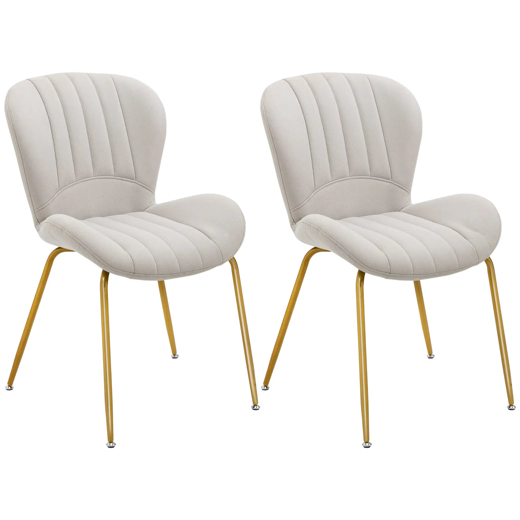 Modern Dining Chairs Set of 2, Cushioned Backrest, Cream White Bar Stools at Gallery Canada