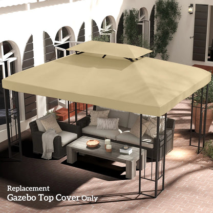 13' x 10' Gazebo Cover, 2 Tier Top, Garden, Patio, Outdoor, Beige Gazebo Canopy Replacement at Gallery Canada