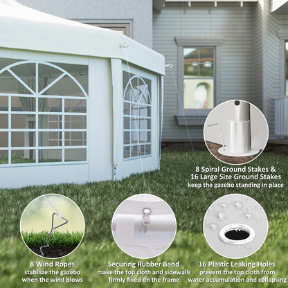 16' x 22' White High Peak Octagonal Wedding Tent, Removable Walls, White Canopy Tents at Gallery Canada