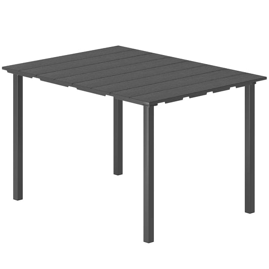 Rectangular Patio Table, HDPE Top Metal Frame, Outdoor Dining For 4 Patio Dining Tables Black at Gallery Canada