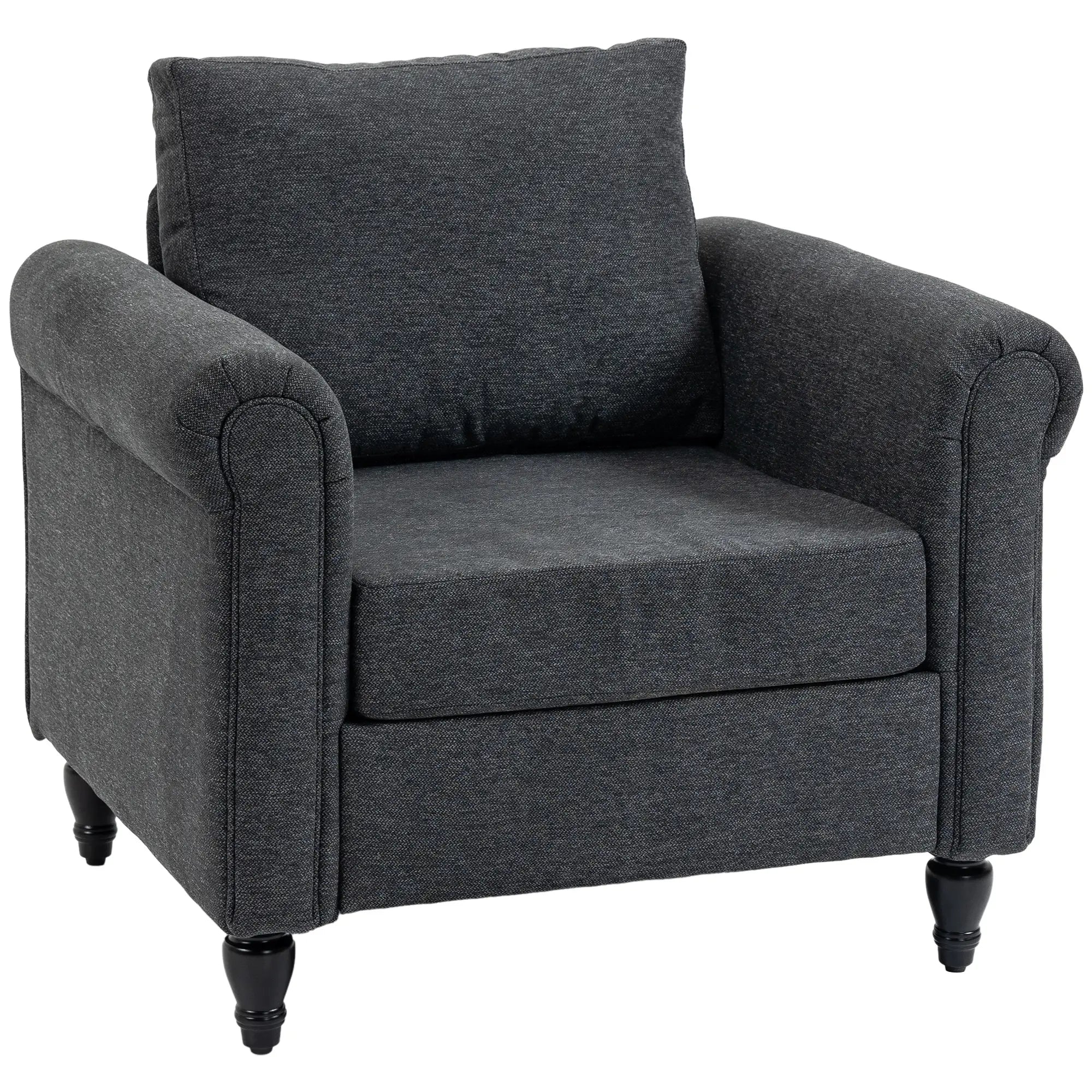Vintage Armchair, Upholstered Accent Chair, Dark Grey Accent Chairs at Gallery Canada