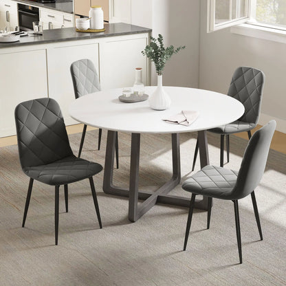 Upholstered Dining Chairs Set of 4, Steel Legs, Modern Kitchen Chairs, Grey Bar Stools at Gallery Canada