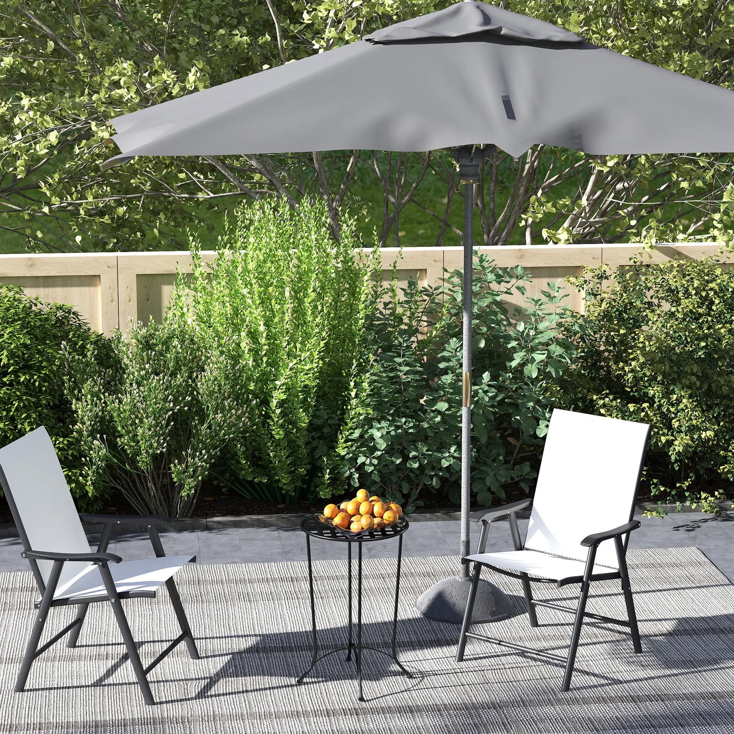 16" Round Outdoor Table, Metal Side Table, Black Patio Dinning Tables at Gallery Canada