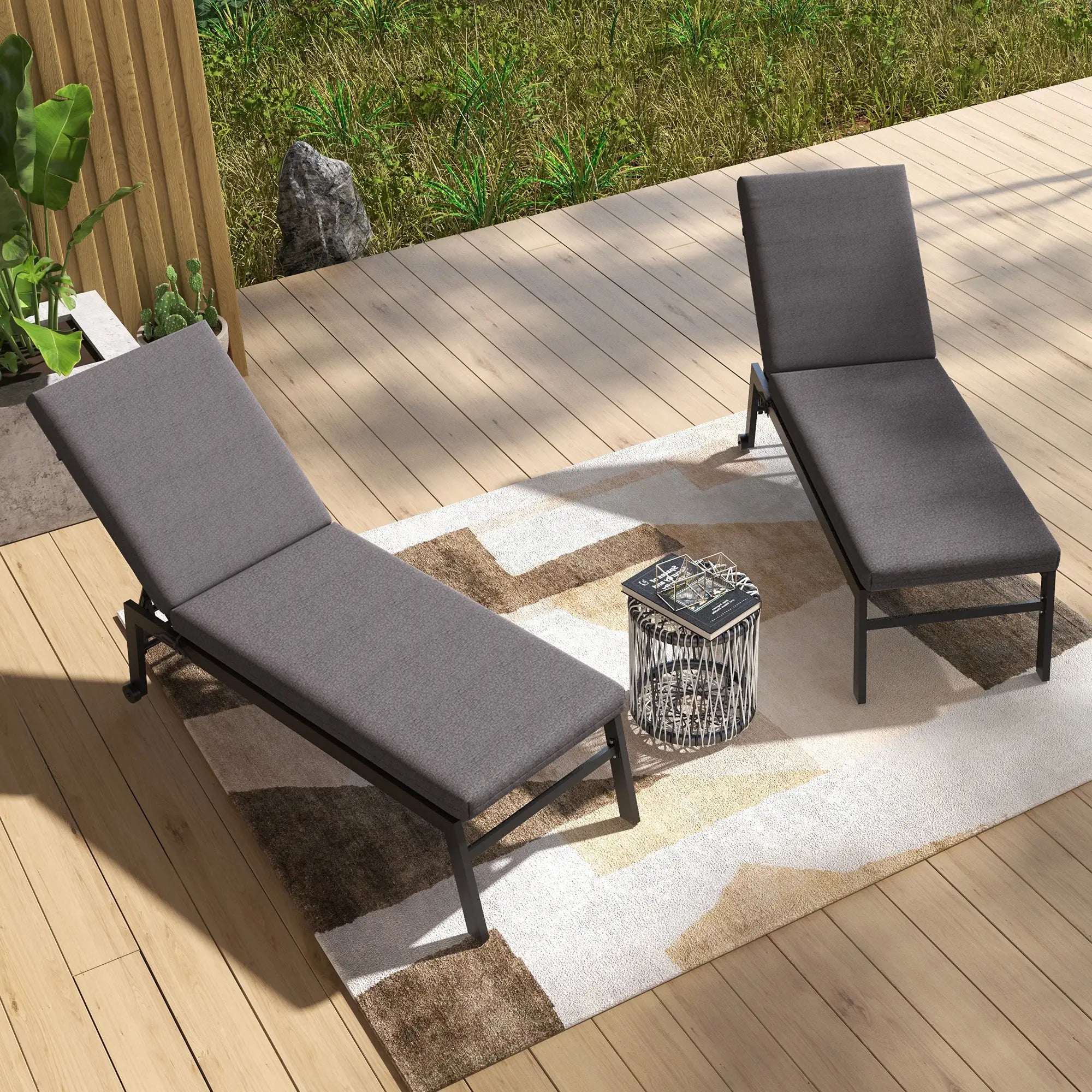 2-Piece Patio Chair Cushion Set with Ties, Indoor Outdoor, Grey Patio Chair Cushions at Gallery Canada