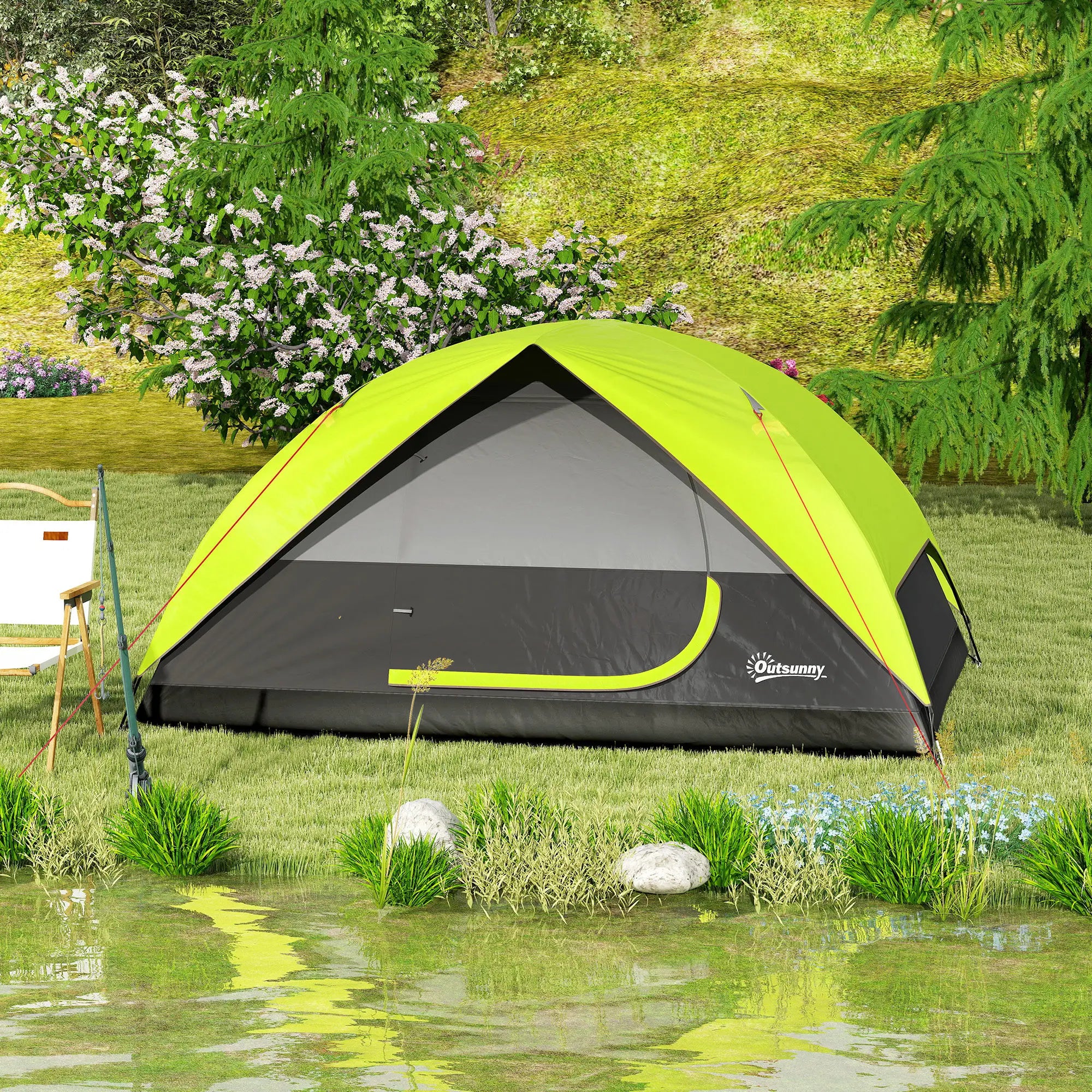 Pop Up Camping Tent, 3-4 Person, Waterproof Dome Tent, Mesh Window Camping Tents at Gallery Canada