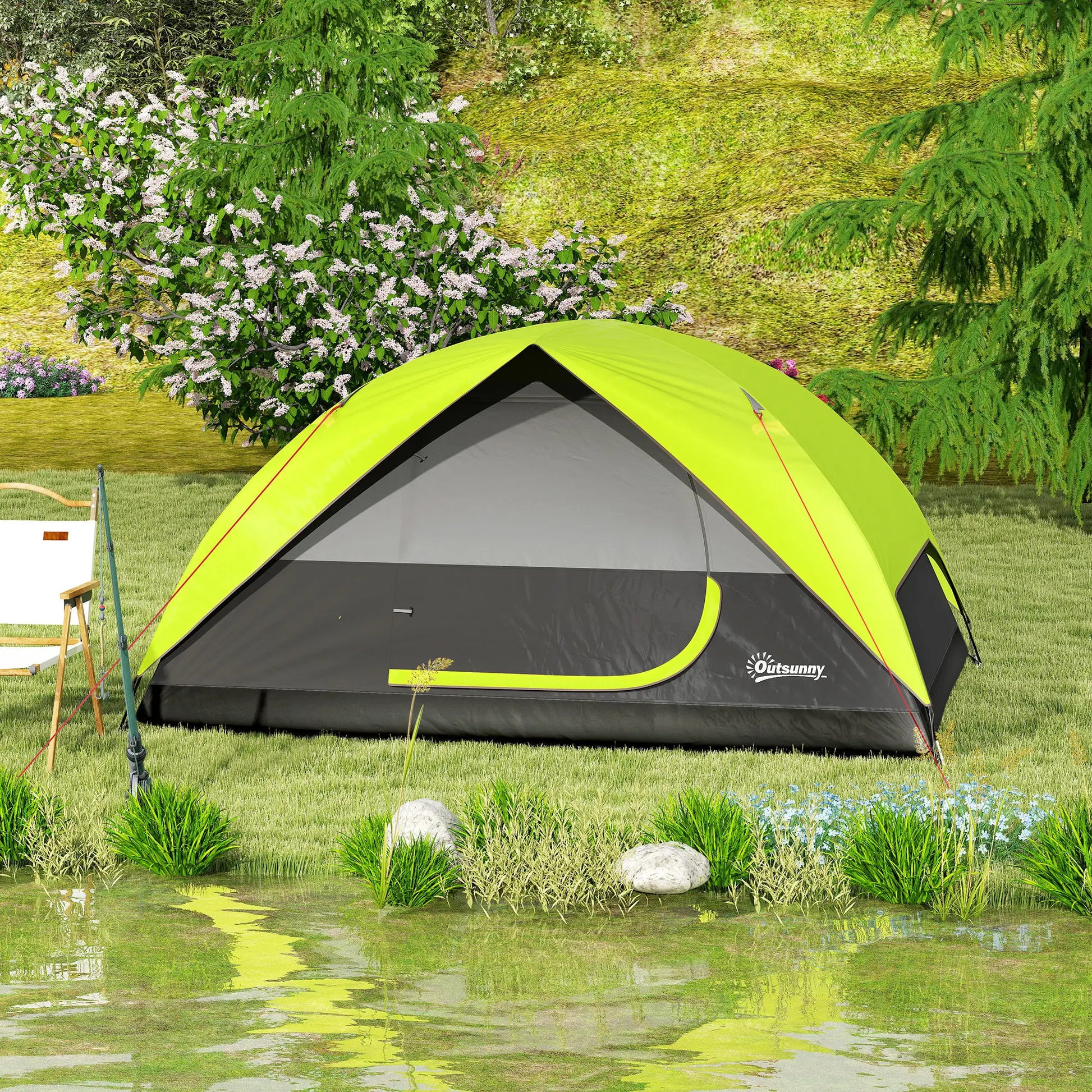 Pop Up Camping Tent, 3-4 Person, Waterproof Dome Tent, Mesh Window Camping Tents at Gallery Canada