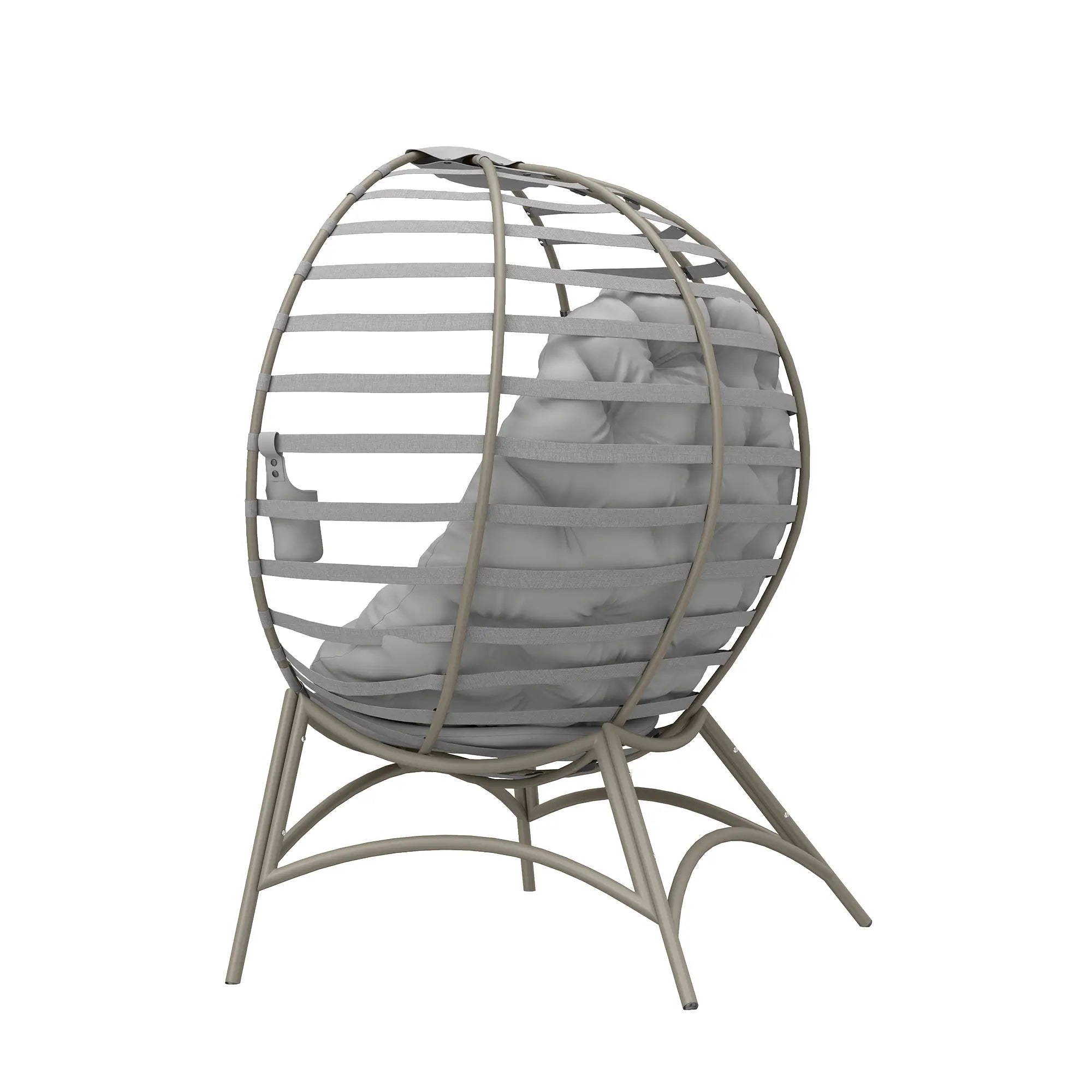 Egg Patio Lounge Chair, Foldable, with Cushion & Pocket, Light Grey, Light Grey Patio Chairs at Gallery Canada