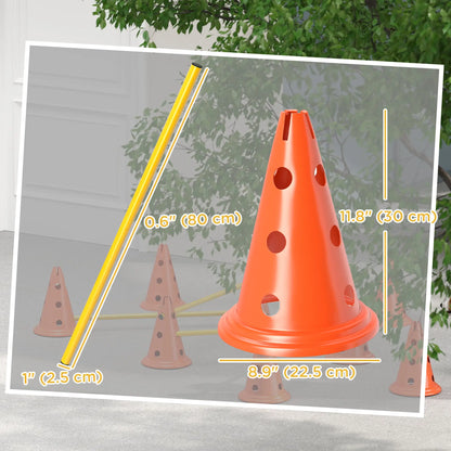 Dog Agility Hurdle Set, Adjustable Obstacle Course, 8 Cones 8 Poles, Orange Dog Agility Training Equipment at Gallery Canada