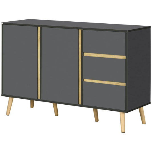 Sideboard Buffet Cabinet, Adjustable Shelves, Dark Grey Bar Cabinets Dark Grey at Gallery Canada