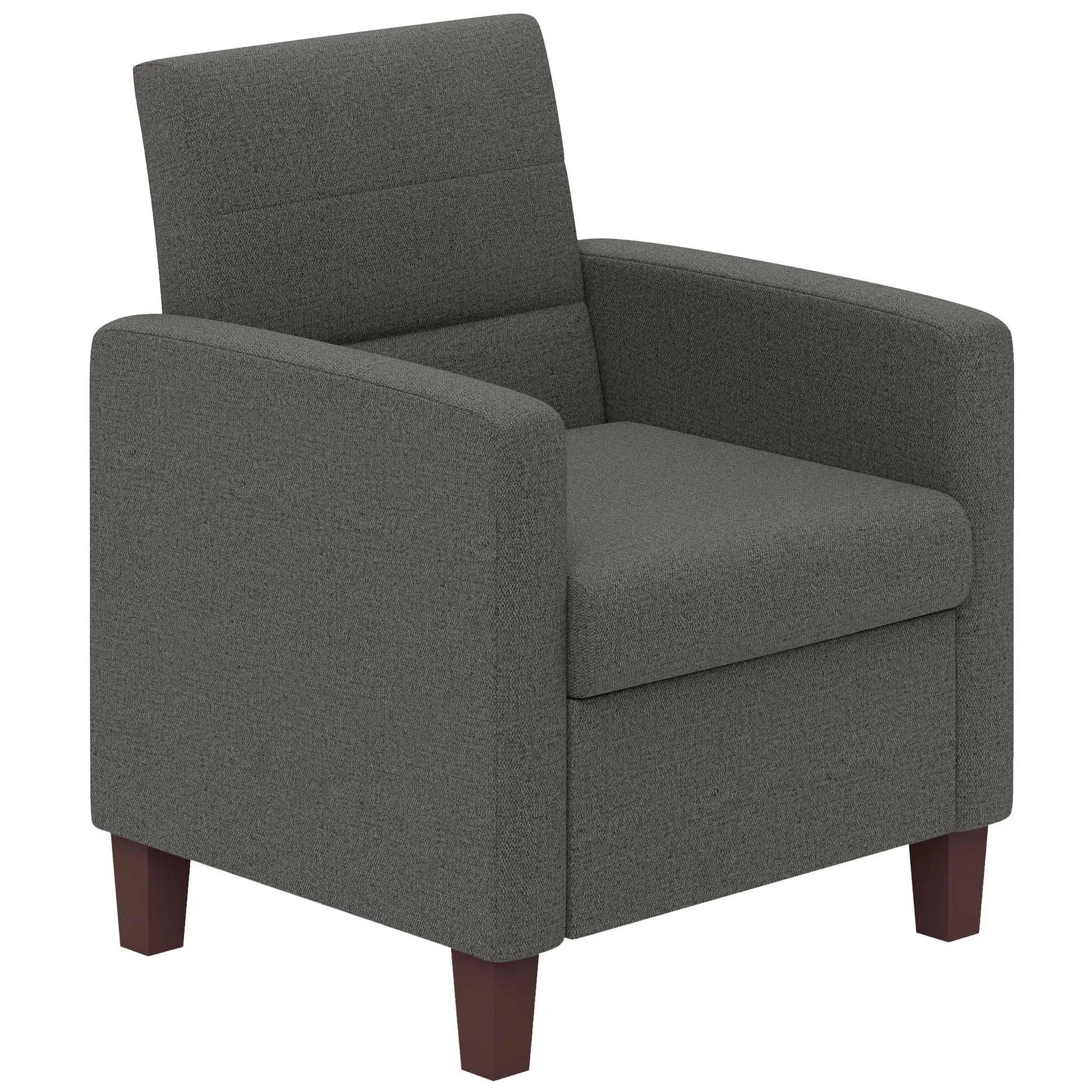 Modern Fabric Accent Chair, Seat Cushion, Non-Slip Pads, Dark Grey Accent Chairs Dark Grey at Gallery Canada