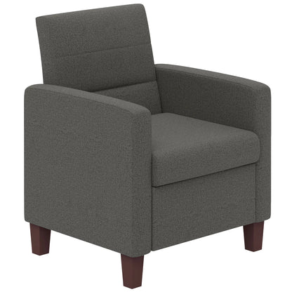 Modern Fabric Accent Chair, Seat Cushion, Non-Slip Pads, Dark Grey Accent Chairs Dark Grey at Gallery Canada