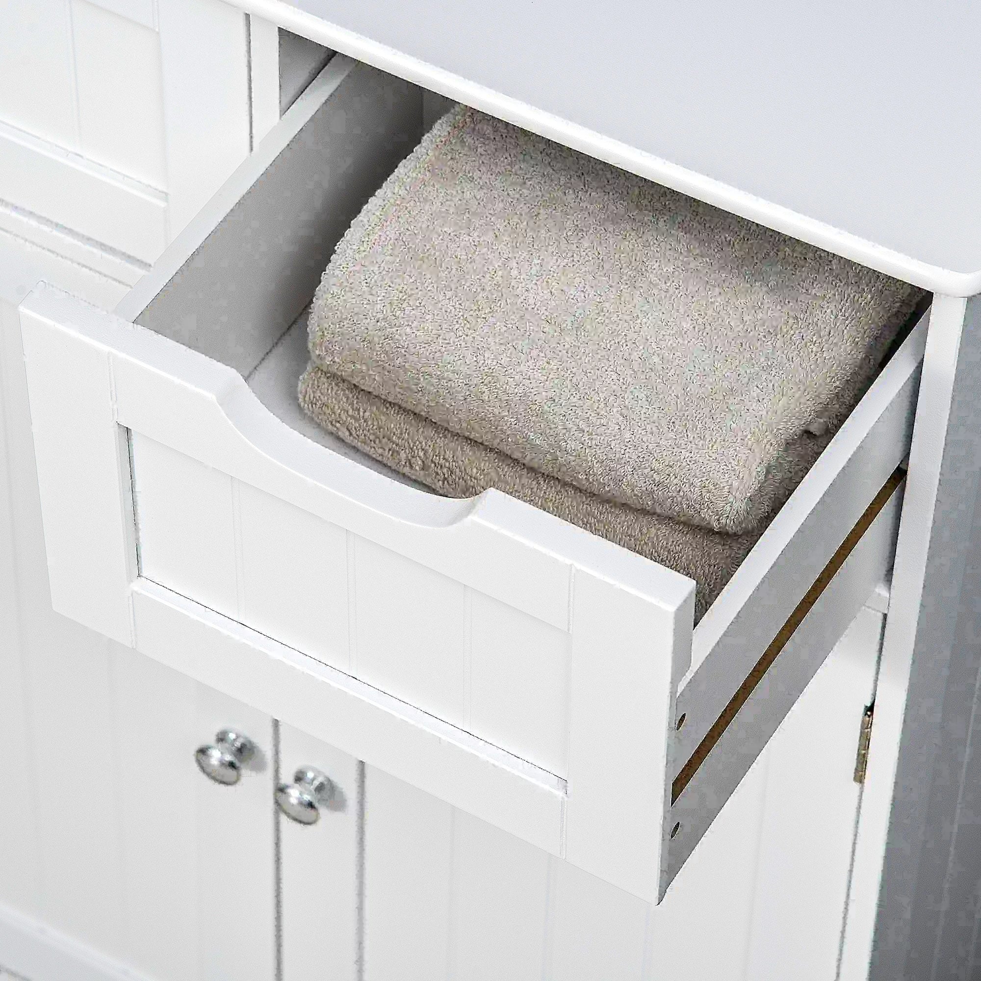 Bathroom Storage Cabinet, 2 Drawers, Adjustable Shelf, White Bathroom Cabinets at Gallery Canada