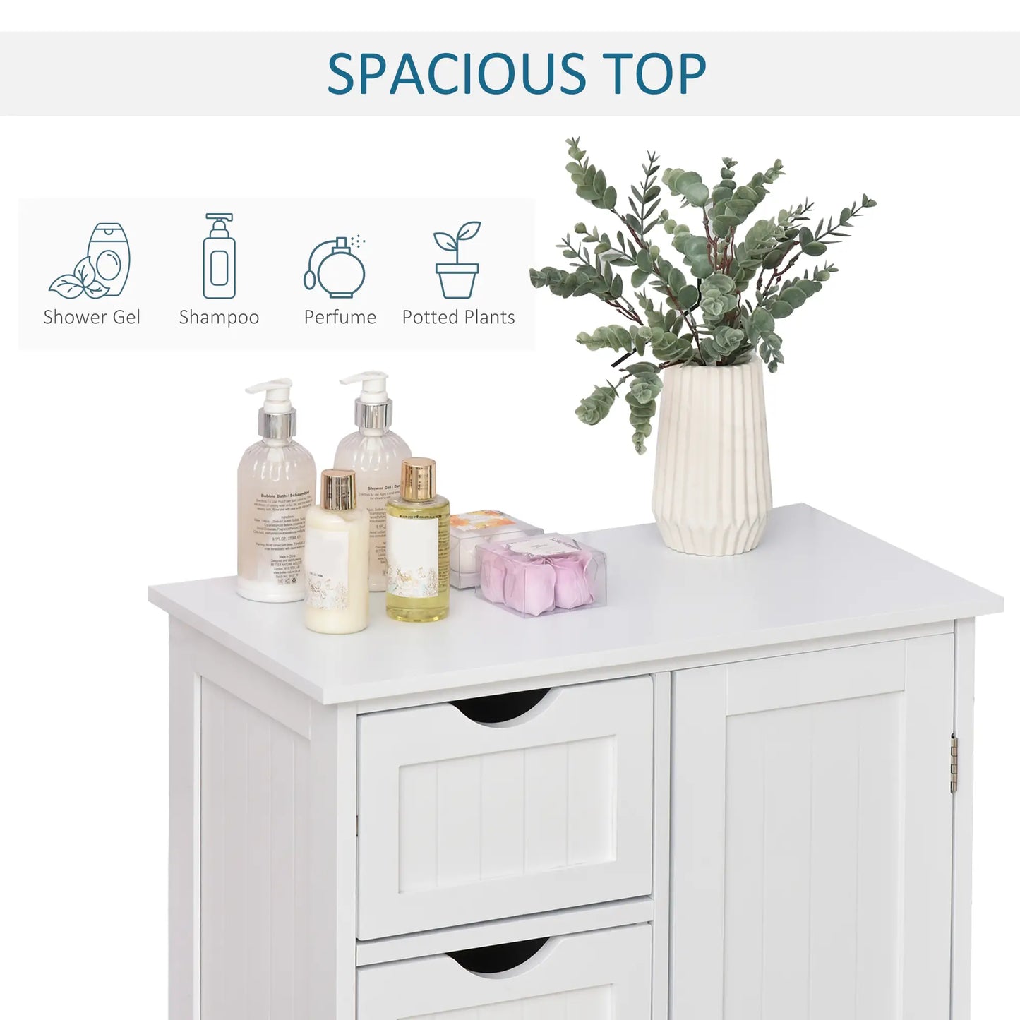 Bathroom Storage Cabinet, Adjustable Shelf, 4 Drawers, White Bathroom Cabinets at Gallery Canada