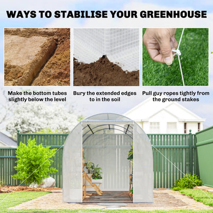 11.5x6.6x6.6ft Walk-In Greenhouse, Portable Garden Plant House, White Walk In Greenhouses at Gallery Canada