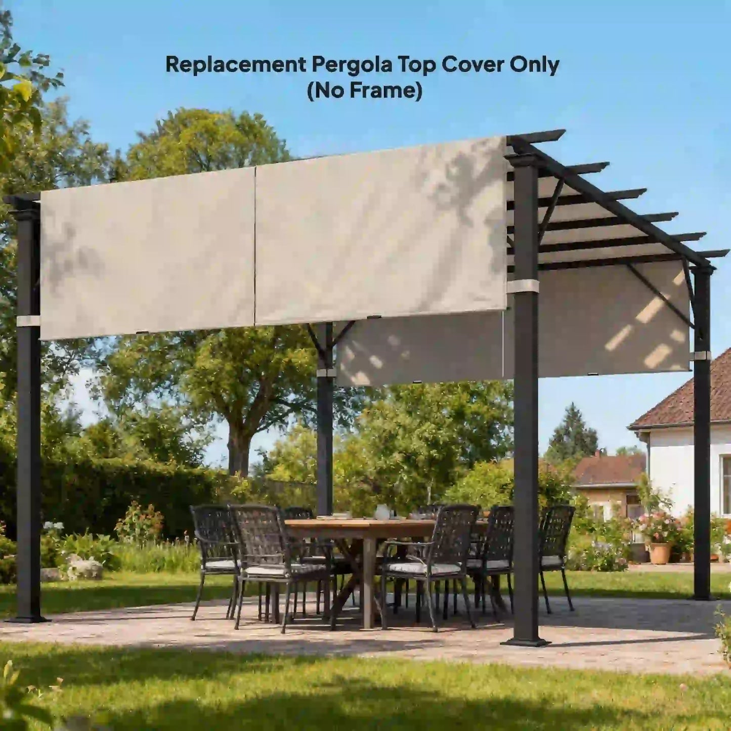UV Protection Pergola Replacement Canopy, 10' x 11.8', Khaki Gazebo Canopy Replacement at Gallery Canada