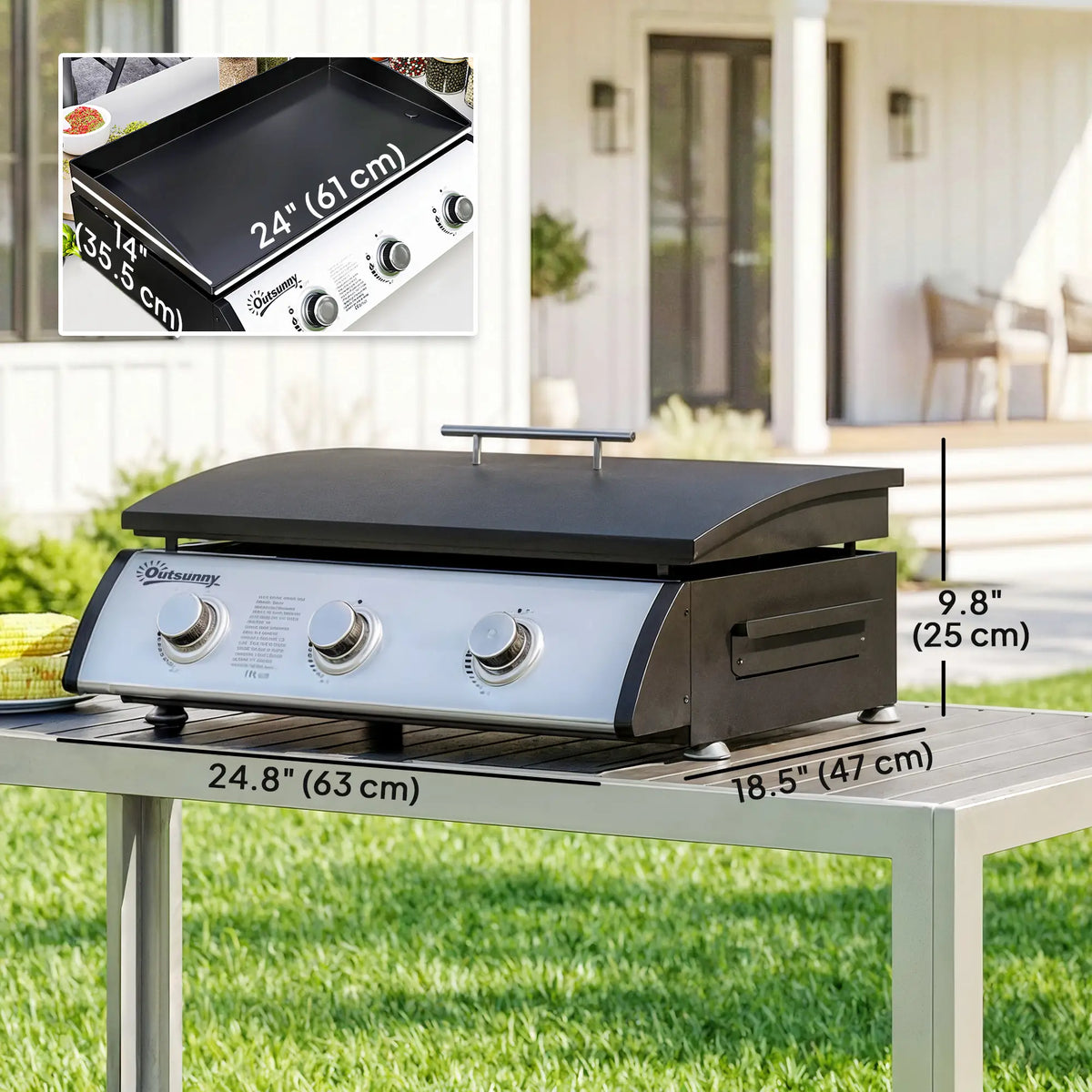 Propane Gas Grill, 3 Burners 8530 BTU, Black Propane Gas Grills at Gallery Canada