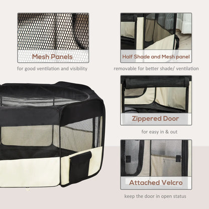 49.2-Inch Soft Folding Dog Playpen, Outdoor Pet Pen with Bag Houses, Kennels & Pens at Gallery Canada