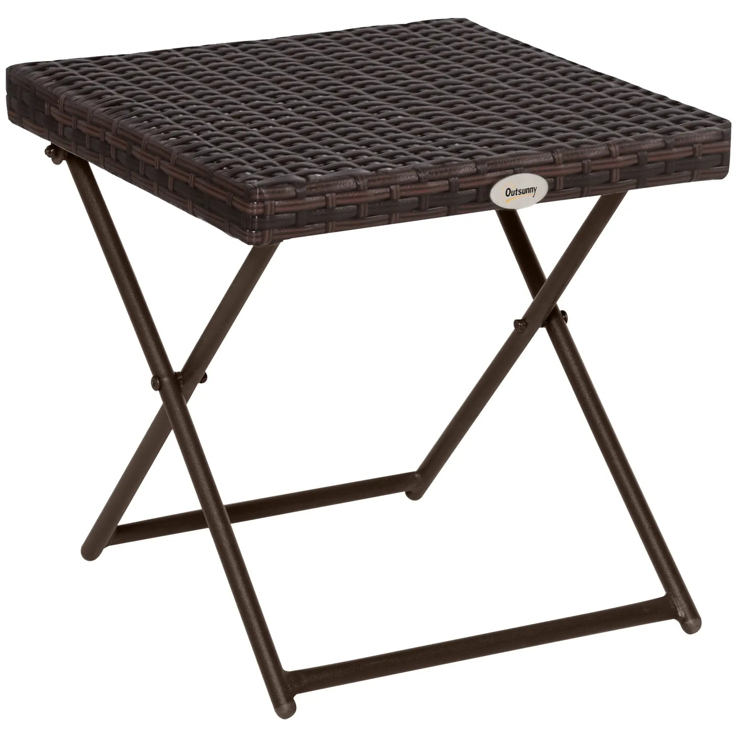 Outdoor PE Rattan Coffee Table, 15.75"x15.75"x15.75", Brown Coffee Tables Brown at Gallery Canada