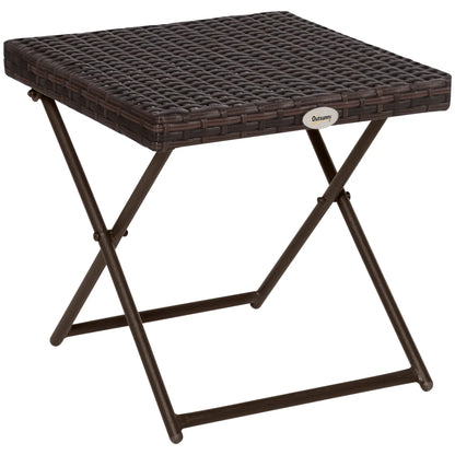 Outdoor PE Rattan Coffee Table, 15.75"x15.75"x15.75", Brown Coffee Tables Brown at Gallery Canada