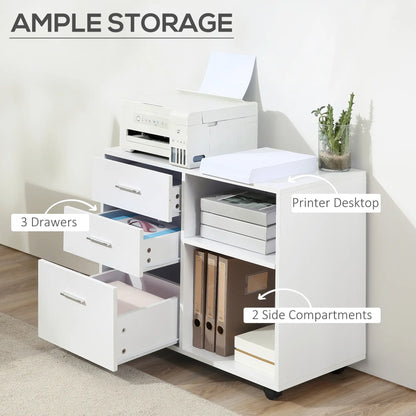 Modern 3 Drawer Lateral Filing Cabinet, Letter A4 Size, White Office Cabinets & Cupboards at Gallery Canada