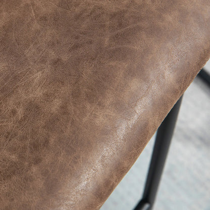 Vintage PU Leather Bar Stools, Set of 2, Counter Height, Brown Bar Stools at Gallery Canada