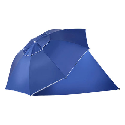 7.5ft 2-in-1 Beach Umbrella, UV50 Protection, Blue Beach Umbrellas at Gallery Canada