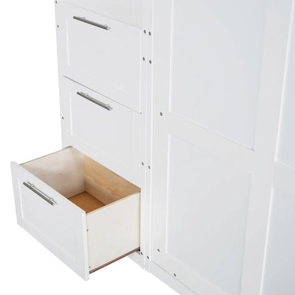 Murphy Bed with Storage, Space-Saving Wall Bed, 120" L x 20" W x 88.5" H, White Bed Frames at Gallery Canada