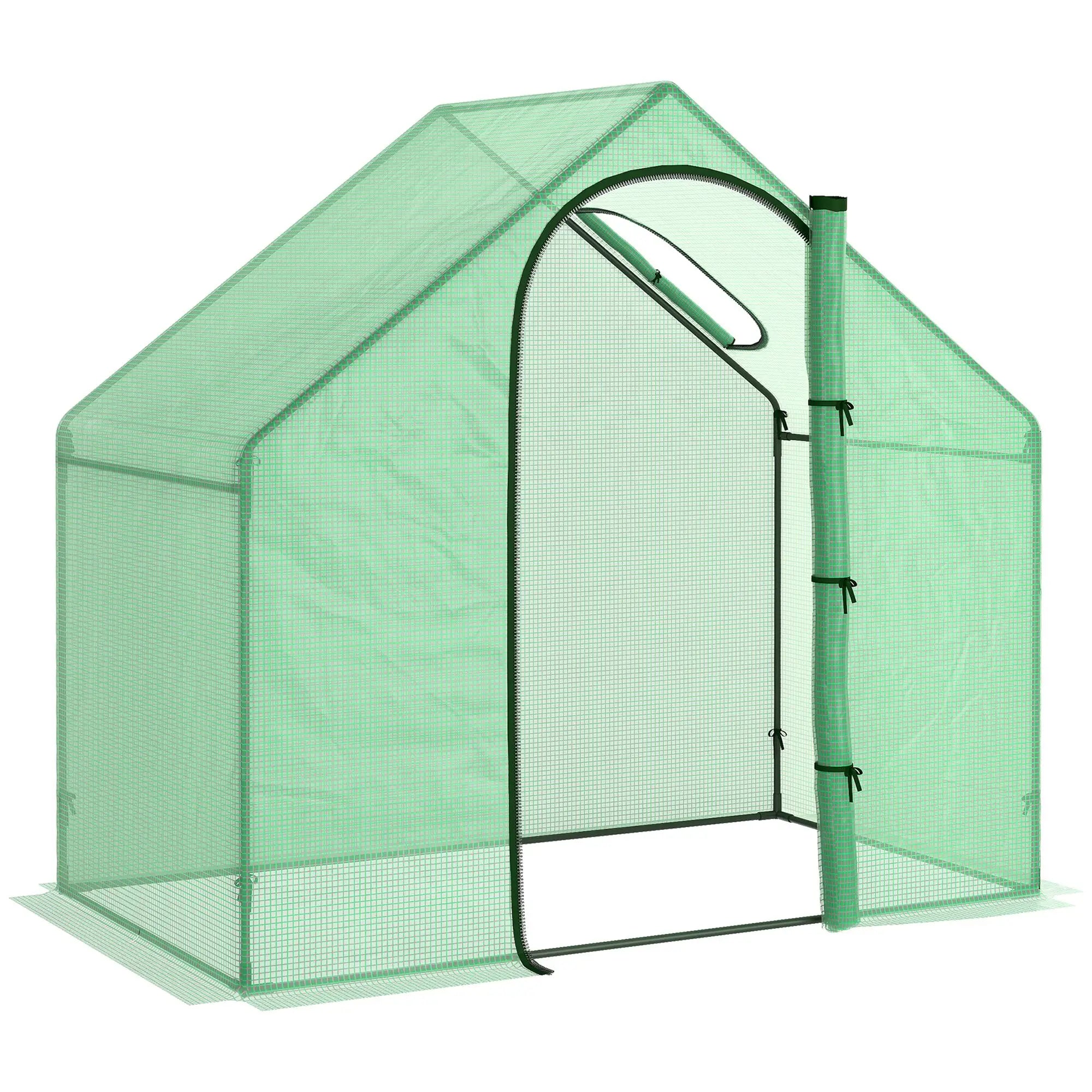 6 x 3.3 x 5.5ft Walk-in Greenhouse, Portable Mini for Plants, Steel Frame, PE Cover Walk In Greenhouses Green at Gallery Canada