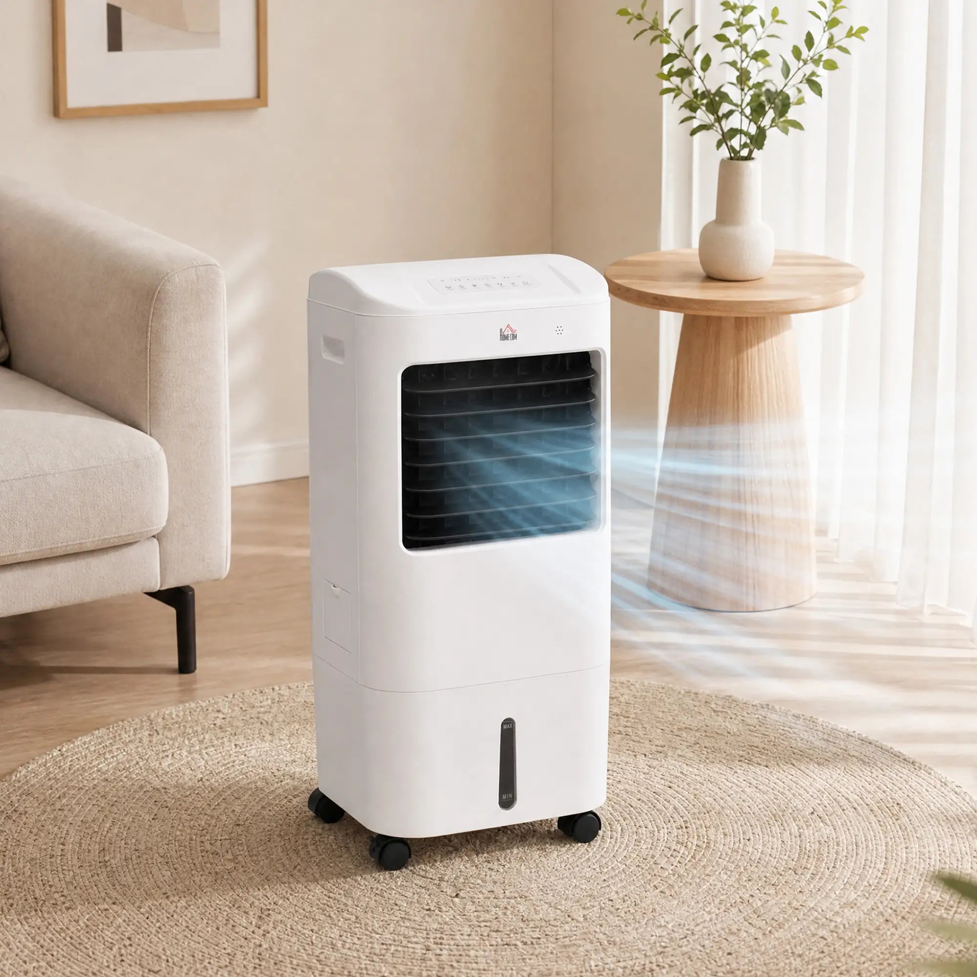Tower Cooling Fan with Ice Pack, Remote, 3 Modes, 3 Speeds, 7.5H Timer, White Tower Fans at Gallery Canada