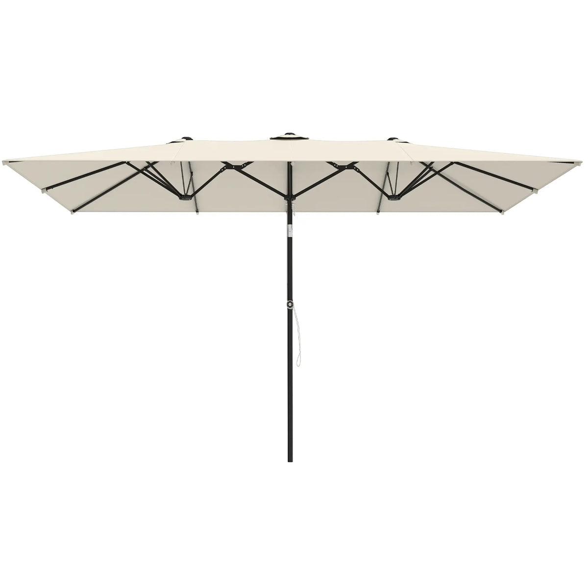 Double-Sided Patio Umbrella With Tilt, Adjustable Height, Vents, 12 Ribs, White Double-sided Umbrellas White at Gallery Canada