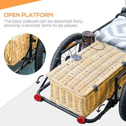 Steel Bike Trailer, Foldable Storage Box, Safe Reflectors, Max Load 88LBS, Black Bike Cargo Trailers at Gallery Canada