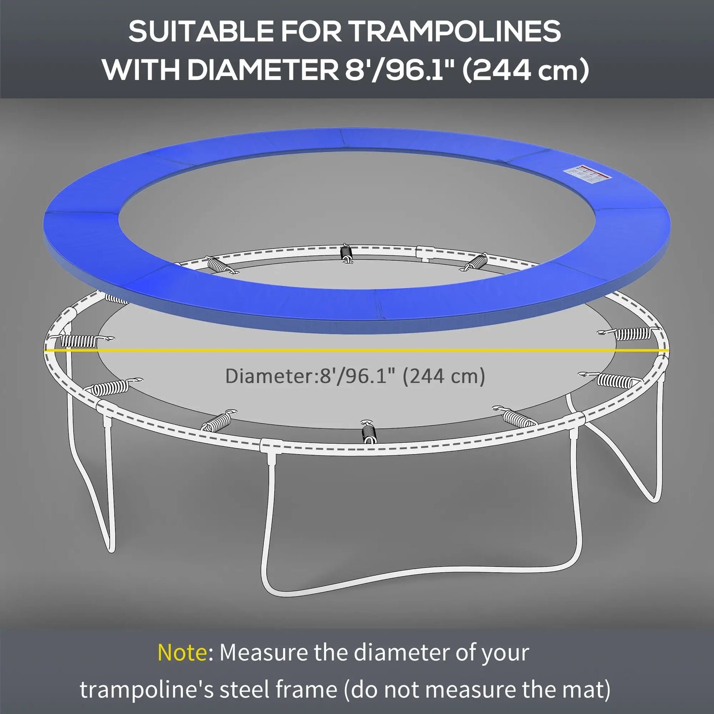 10ft Trampoline Replacement Safety Pad, Waterproof Spring Cover, Blue Trampolines at Gallery Canada