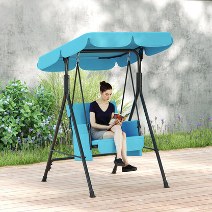 Outdoor Porch Swing, Adjustable Canopy, Removable Cushion, 1-Seat Patio Swings with Stand at Gallery Canada